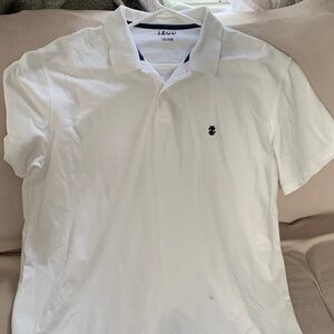 Izod Men's White Polo with Navy Logo Size XXL